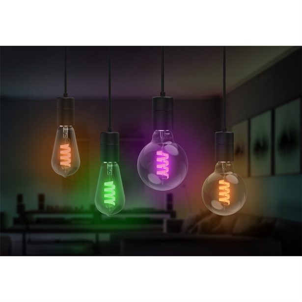 Hama SMART WiFi LED žárovka, Matter, E27, retro, ST64 Filament, RGBW, stmívatelná, aplikace