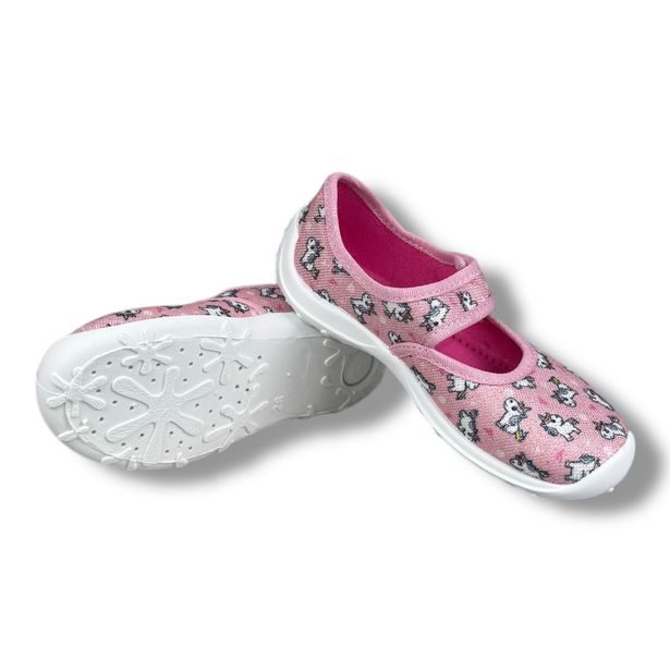 Domácí obuv, baleríny Befado - růžové, jednorožci