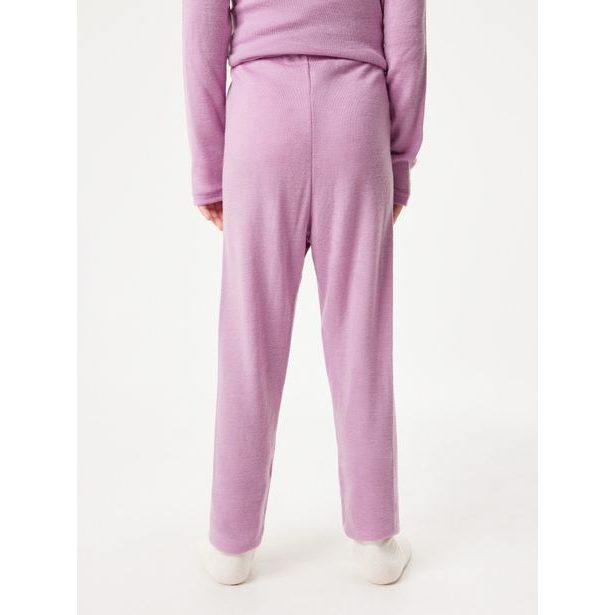 Unuo Dětské merino legíny, Růžová