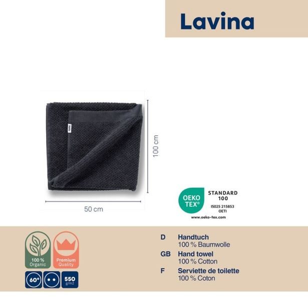 KELA Ručník LAVINIA 100% bavlna černá 50 x100cm KL-23942