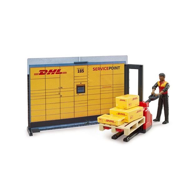 BRUDER bworld - DHL obchod s ručním paletovým vozíkem