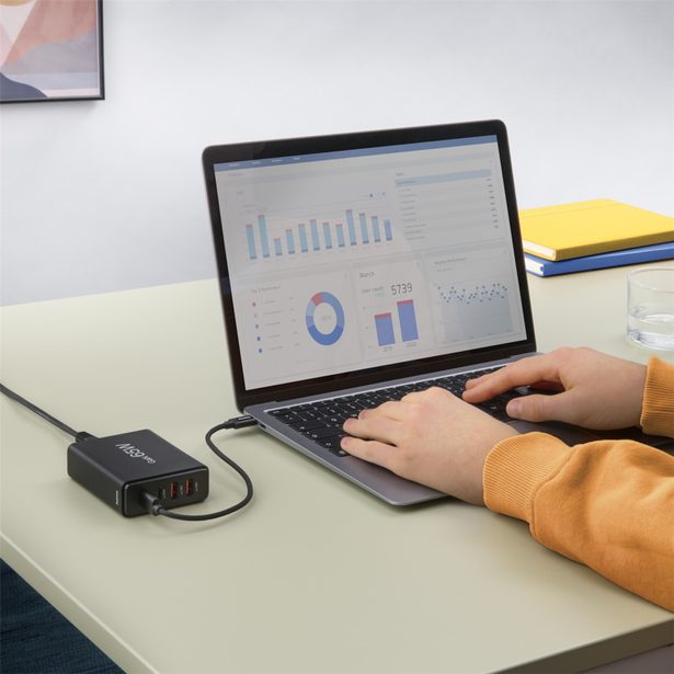 Hama USB nabíjecí stanice GaN, 2x USB-C PD, 2x USB-A QC, 65 W