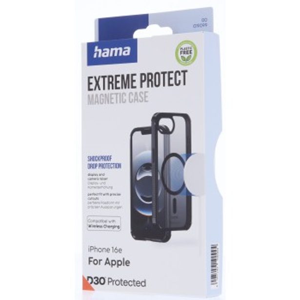 Hama Extreme Protect, kryt pro Apple iPhone 16e, magnetický, D3O®, černý