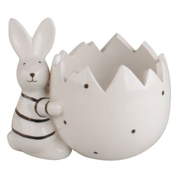 květináč se ZAJÍCEM, 13,5x10x11,5cm, keramika