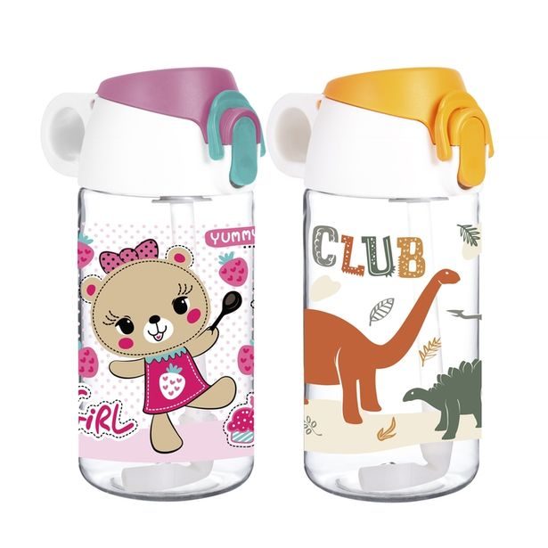láhev 0,52l DINO, GIRL, brčko, kryt, plast