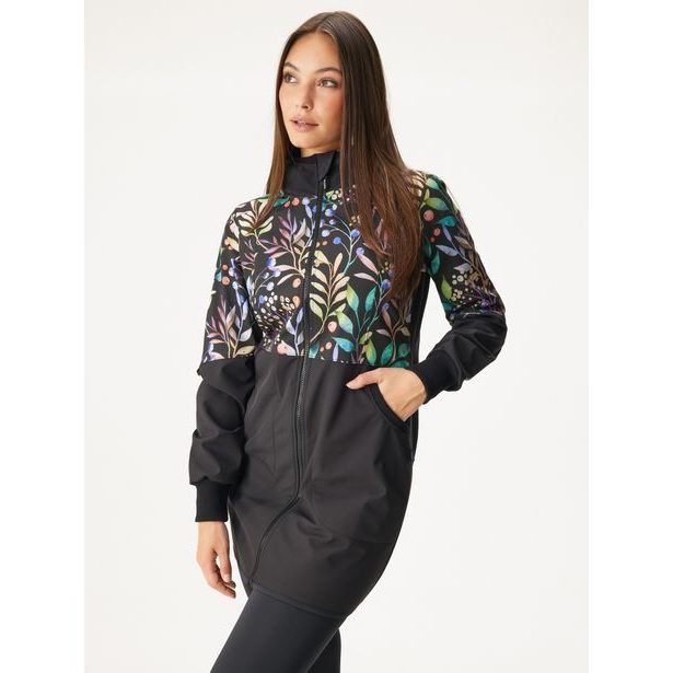 Unuo, Dámský softshellový kabát s fleecem, Černá, Podzimní bobule