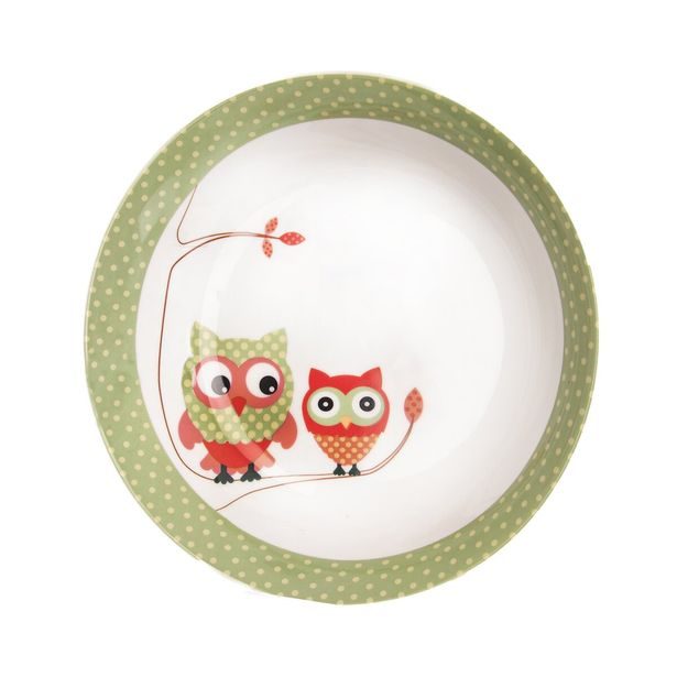 Hluboký dětský talíř SOVA pr. 19 cm