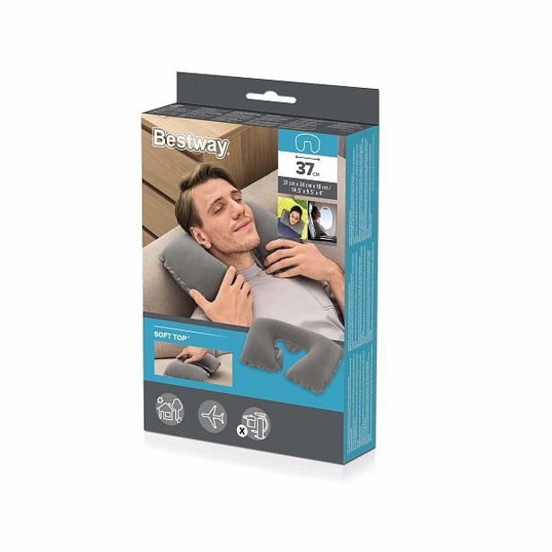 Nafukovací cestovní polštář podkova 37x24x10cm