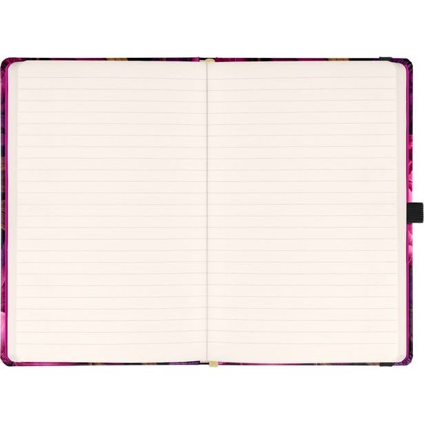 NOTIQUE Notes Fialové květy, linkovaný, 13 x 21 cm