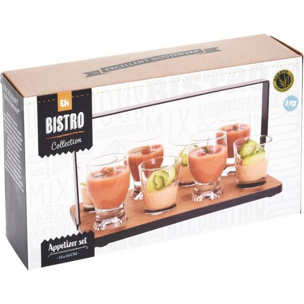 EXCELLENT HOUSEWARE Servírovací tác se sadou 8 ks sklenic KO-210000510