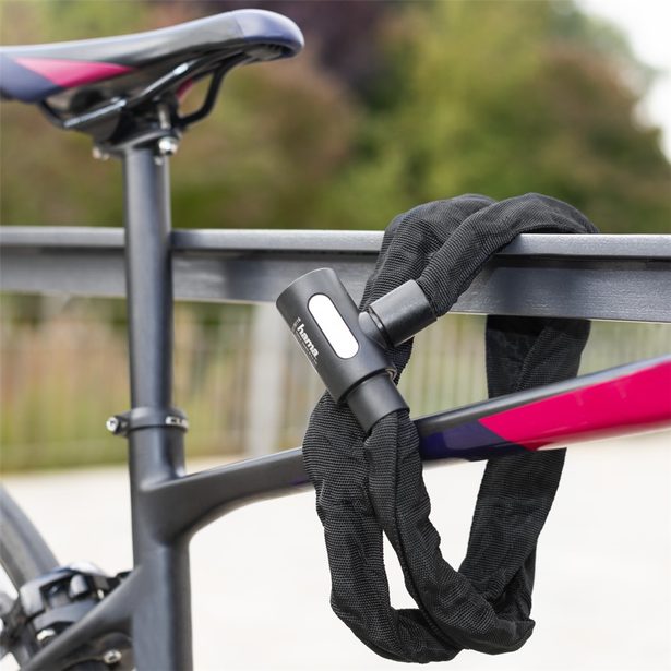 Hama cyklo zámek řetězový, 120 cm, klíč s osvětlením