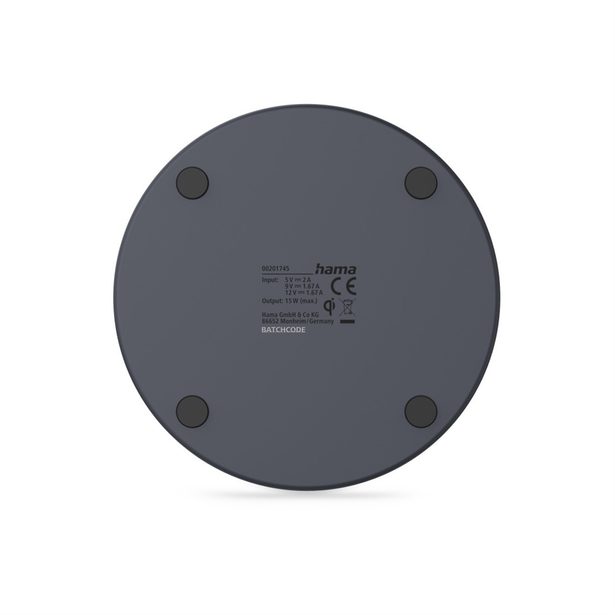 Hama bezdrátová nabíječka Qi 15 W, černá