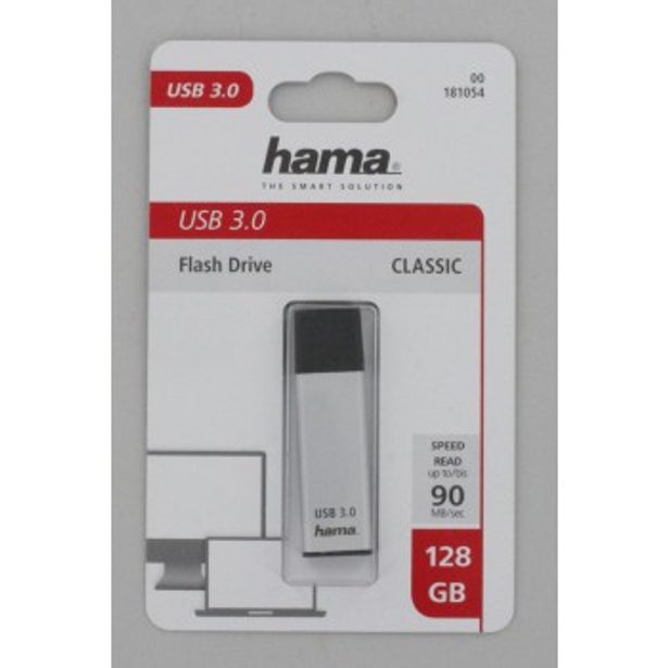 Hama FlashPen Classic, USB 3.0, 128 GB, 40 MB/s, strieborný