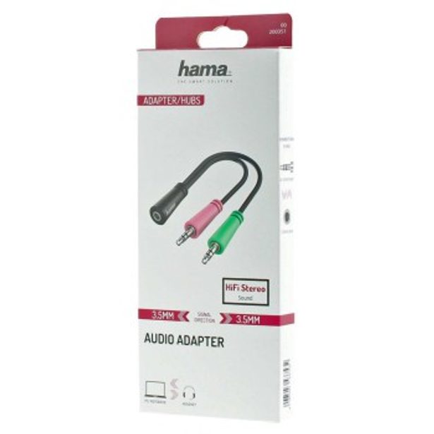 Hama headset redukce jack 3,5 mm 4pól. na 2x jack vidlici