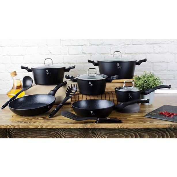 BERLINGERHAUS Kastrol s poklicí s mramorovým povrchem 24 cm Black Silver Collection BH-1852