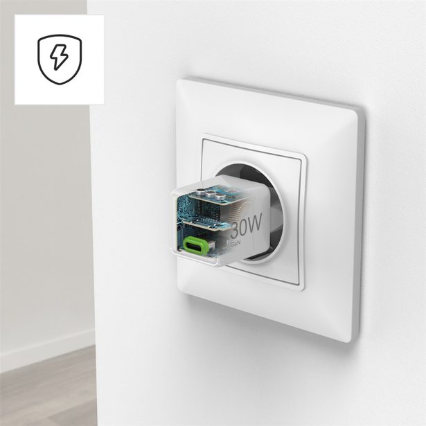 Hama rychlá USB nabíječka, USB-C PD/QC 30 W, super-mini