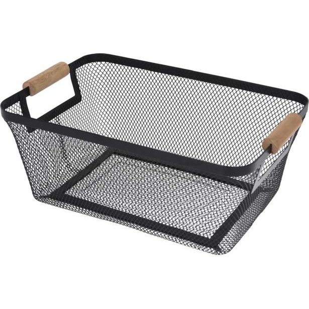 košík 30,5x21,5x14cm, IRON, drát černý, kov