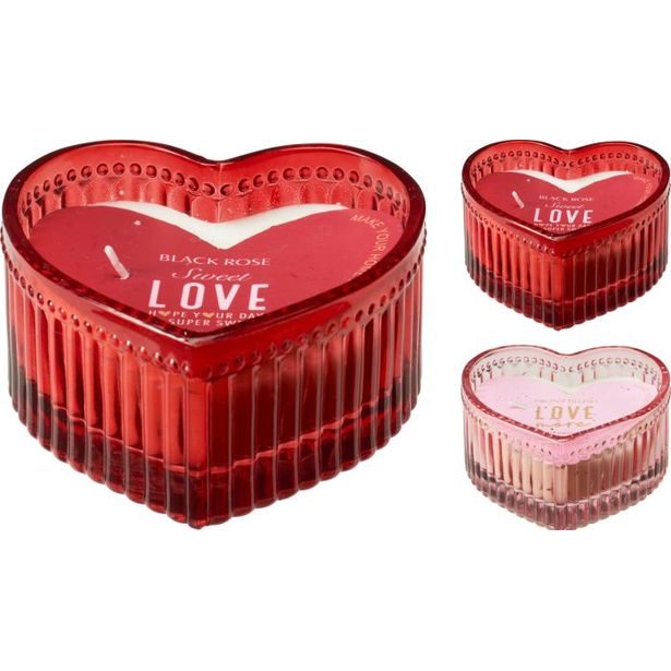 svíčka 1ks LOVE, ve skle, 9x4cm, mix barev