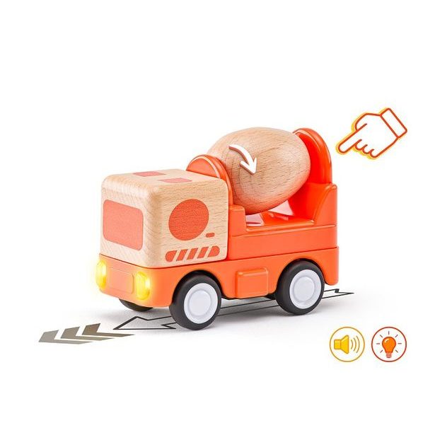 WOODY Auto míchačka se zvuky a světlem, setrvačník