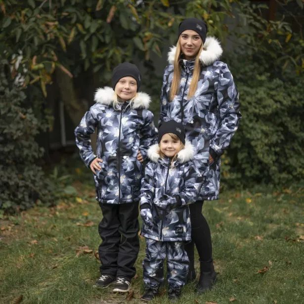 ESITO Dívčí zimní softshellový kabát s beránkem Bloom