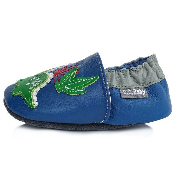 DDSTEP kožené capáčky Dinosaurus, modré