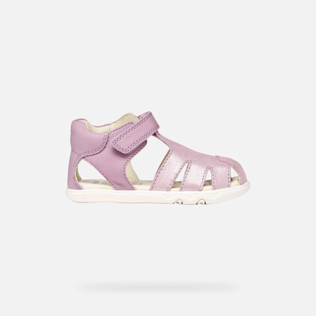 Růžové dívčí barefoot sandály Geox Sandal Steppieup