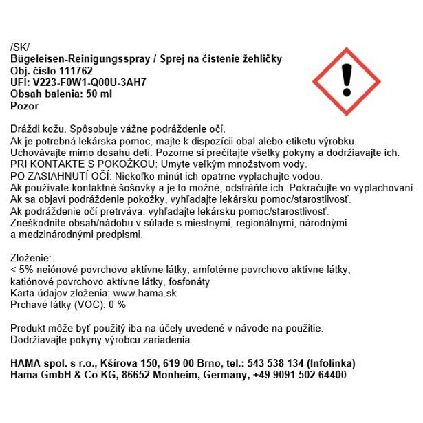 Xavax čisticí sprej na žehličku, 50 ml, včetně utěrky z mikrovlákna