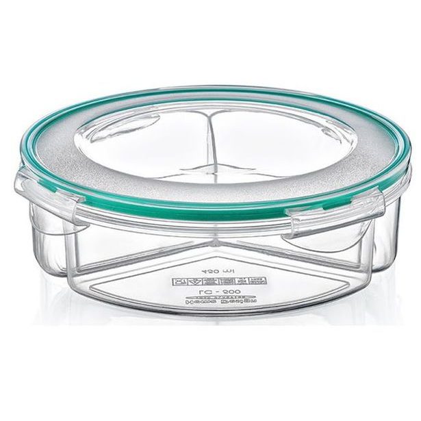 box 1,35l FRESH dělený(3x0,45l),klick d21x6cm,transp.plast