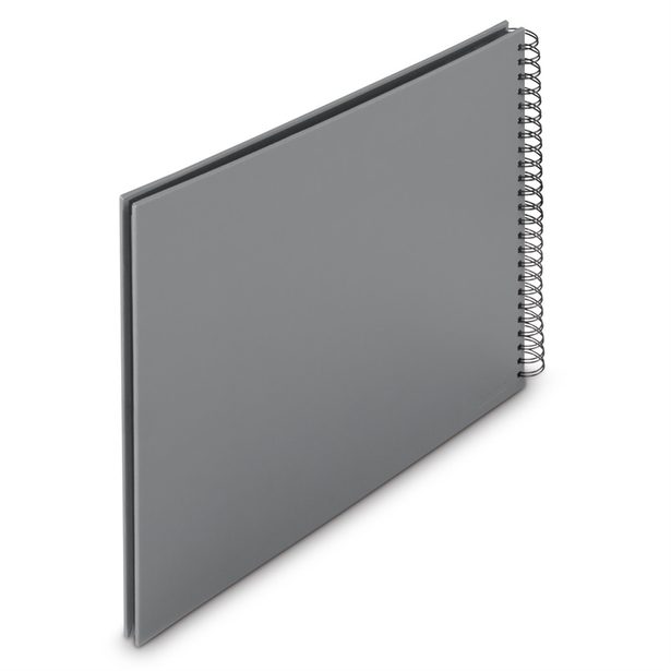 Hama album klasické spirálové FINE ART 36x32 cm, 50 stran, kamenná šedá, černé listy
