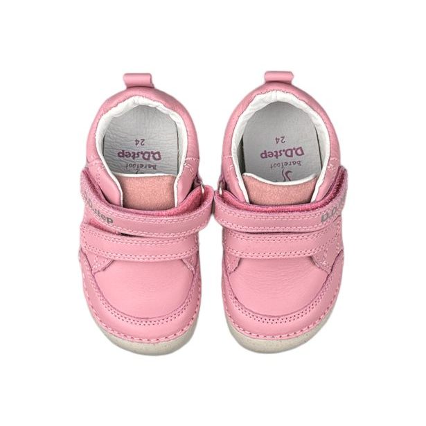 DDstep barefoot kožené celoroční boty - Světle růžové
