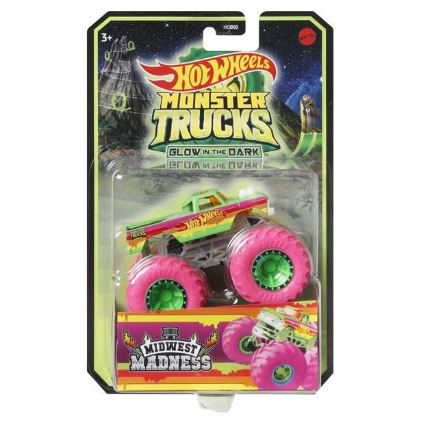 HW MONSTER TRUCKS SVÍTÍCÍ VE TMĚ ASST
