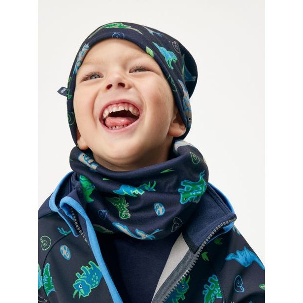 Dětský nákrčník z fleecu Basic, Navy, Dino