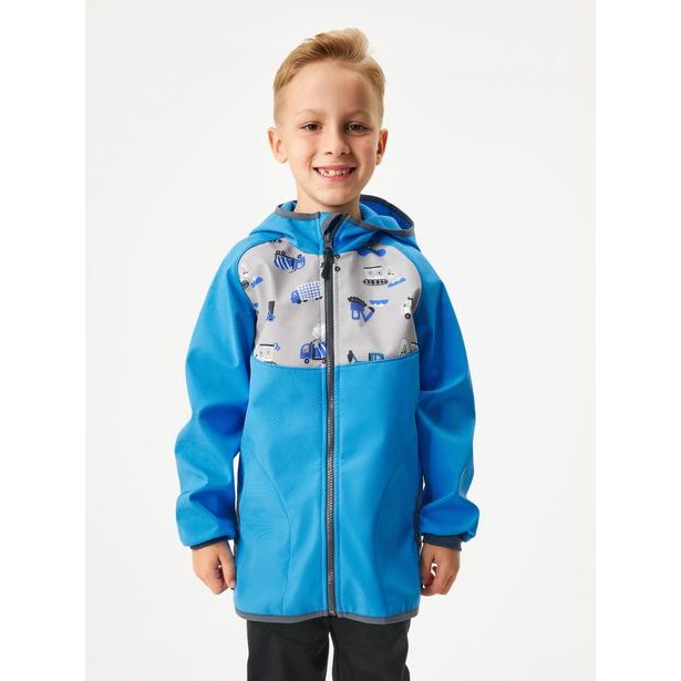 Unuo Dětská softshellová bunda s fleecem Basic, Modrá, Bagr