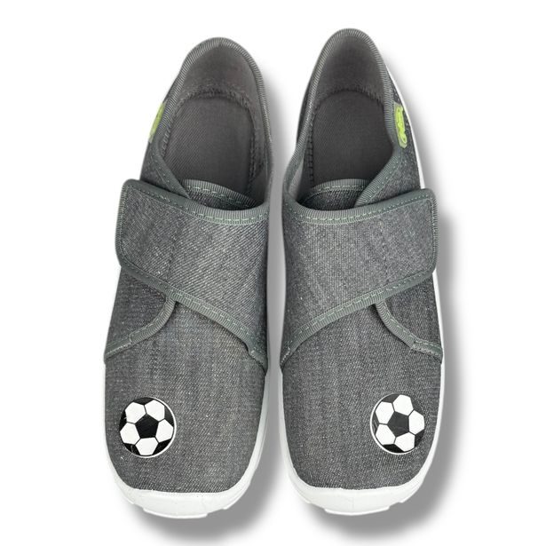 Dětská domácí obuv Befado 974Y585N - šedé, fotbal