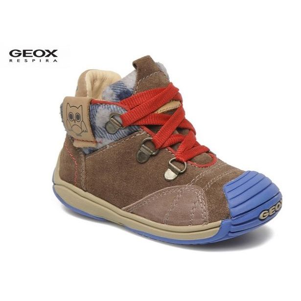 Dětské boty GEOX B TOLEDO B. C - SUEDE DARK BROWN