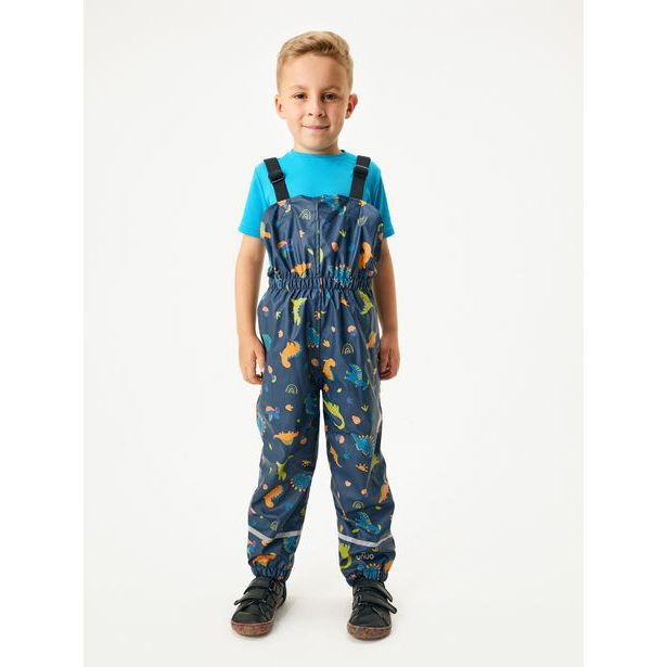 Unuo Dětské nepromokavé kalhoty s fleecem, Dinosauři