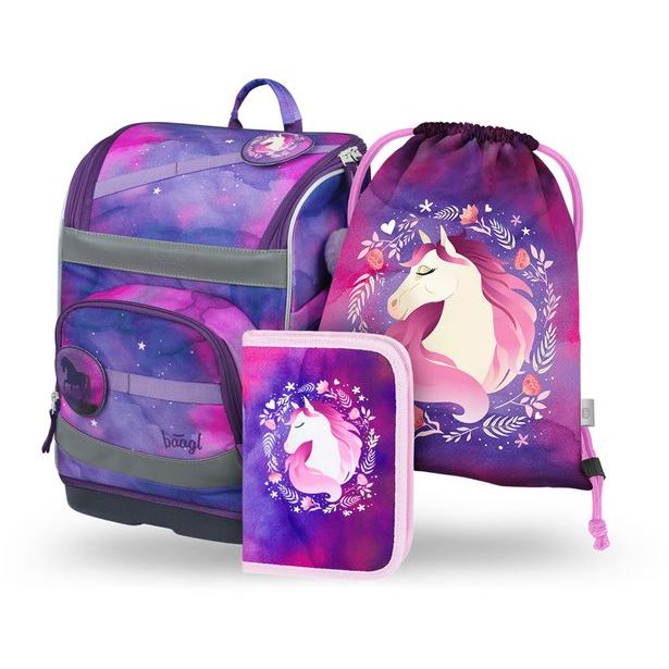 BAAGL SET 3 Zippy plus Kůň: aktovka, penál, sáček