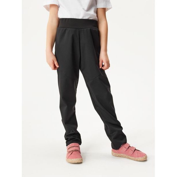 Unuo Dětské softshellové kalhoty bez zateplení pružné Sporty, Černá