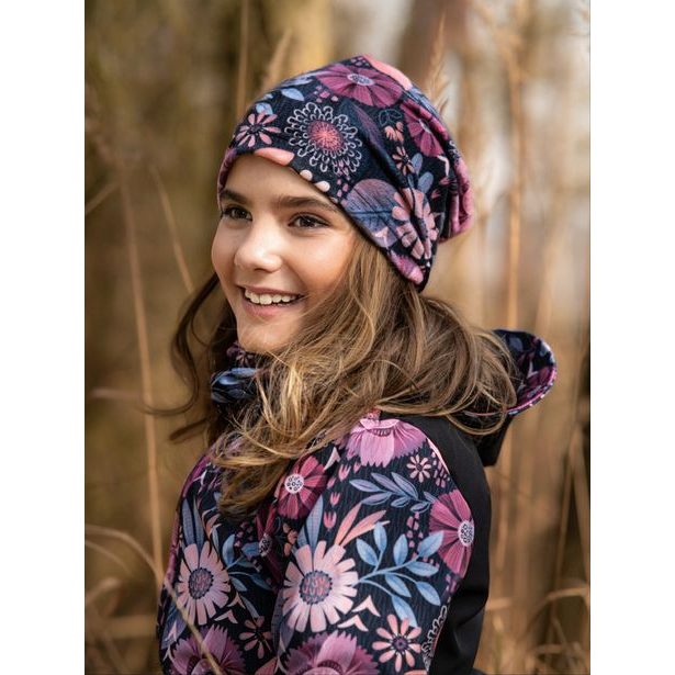 Unuo, Dětská čepice fleecová Homeless, Kouzelné květiny