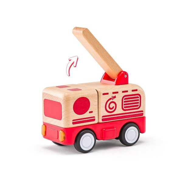 WOODY Auto hasič se zvuky a světlem, setrvačník