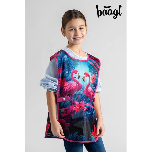 BAAGL SET 5 Airy Plus Plameňáci: batoh, penál, sáček, zástěra, peněženka