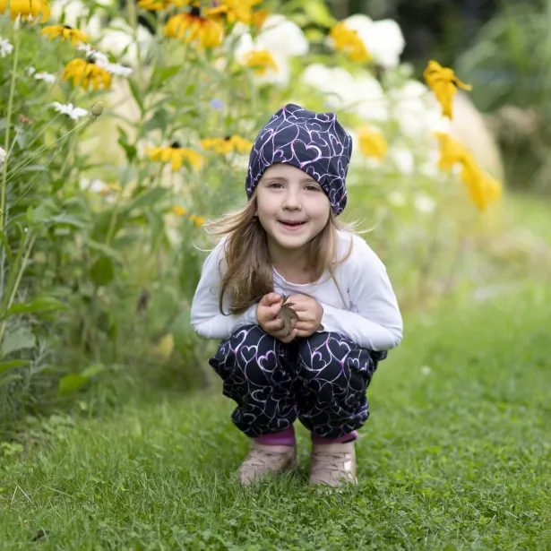 ESITO | Jarní čepice Grafitové srdce - tmavě modrá / 40