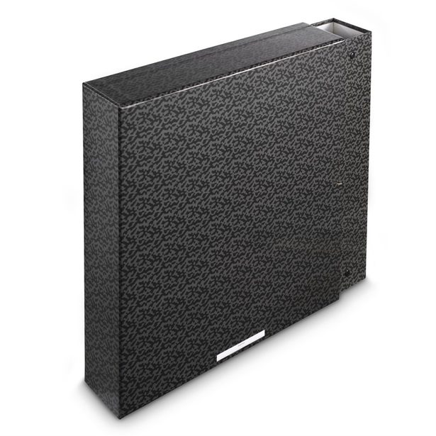 Hama pořadač s 4 kroužkovou mechanikou, šířka hřbetu 70 mm, s obalem, černý/ šedý