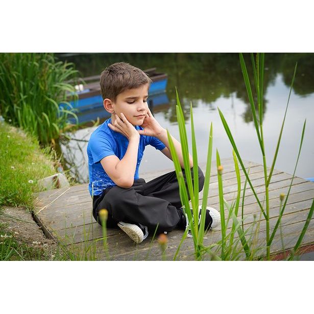 Unuo, Dětské bambusové triko s krátkým rukávem, Fuchsiová, Květ pampelišky