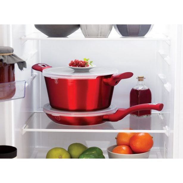 BERLINGERHAUS Sada nádobí s mramorovým povrchem 16 ks Burgundy Metallic Line BH-6781