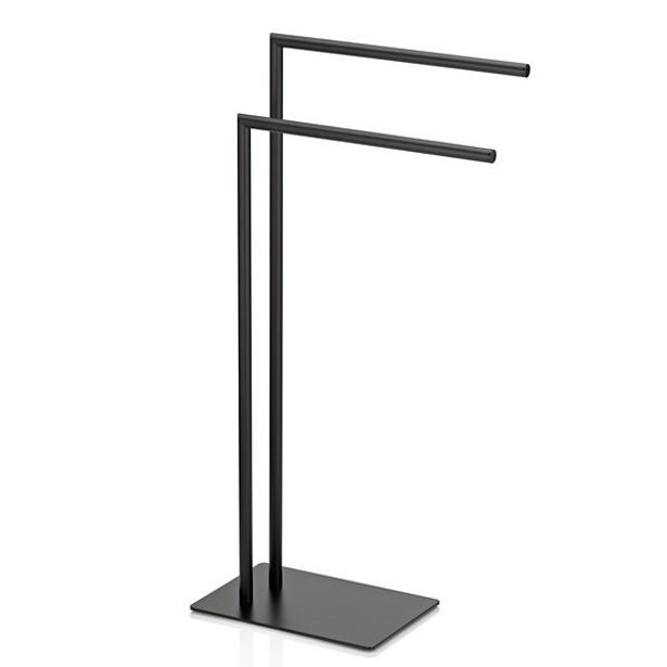 KELA Kovový věšák na ručníky černý ve tvaru L 30x20x81cm KL-22495