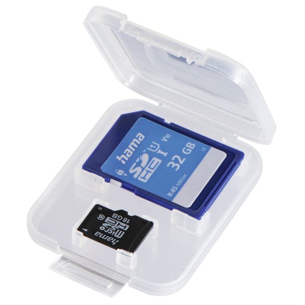 Hama DuoCase, pouzdro na SD/microSD kartu, průhledné