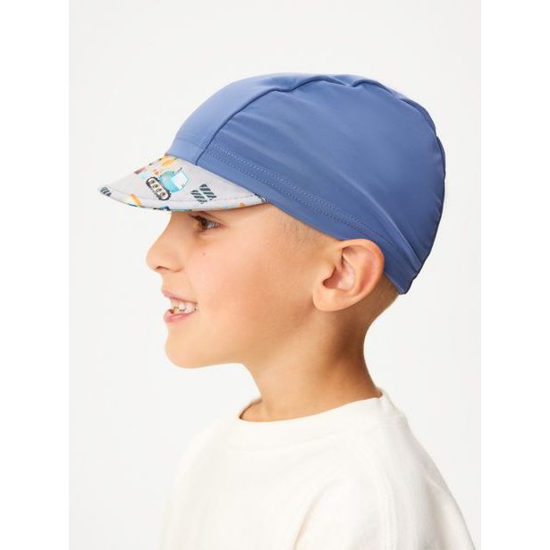 Unuo, Dětská kšiltovka s UV ochranou 50+, Modrá, Bagry