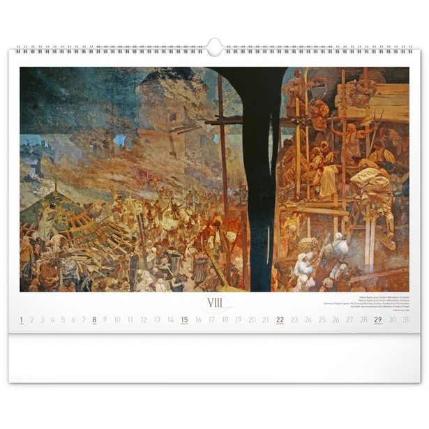 NOTIQUE Nástěnný kalendář Slovanská epopej – Alfons Mucha 2027, 48 x 33 cm