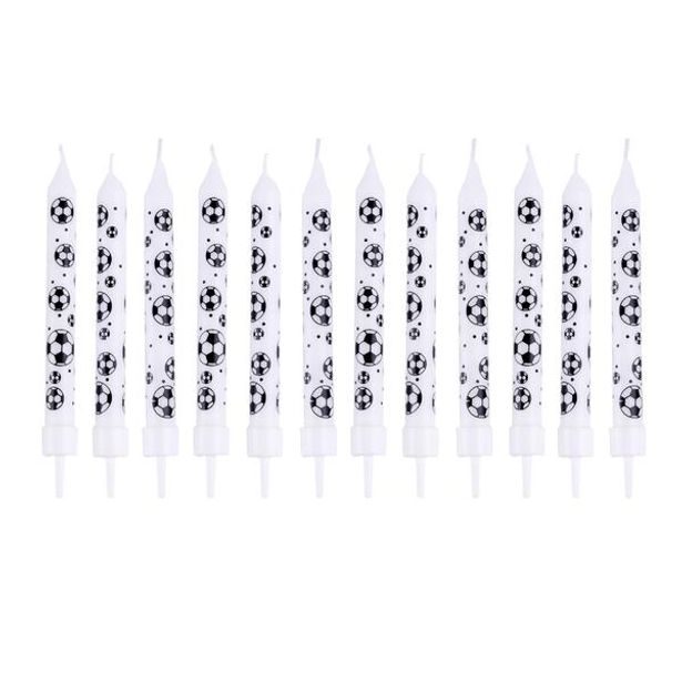 TORO SVÍČKY DORTOVÉ S DRŽÁČKEM 12KS FOTBAL 8X8CM_hamashop
